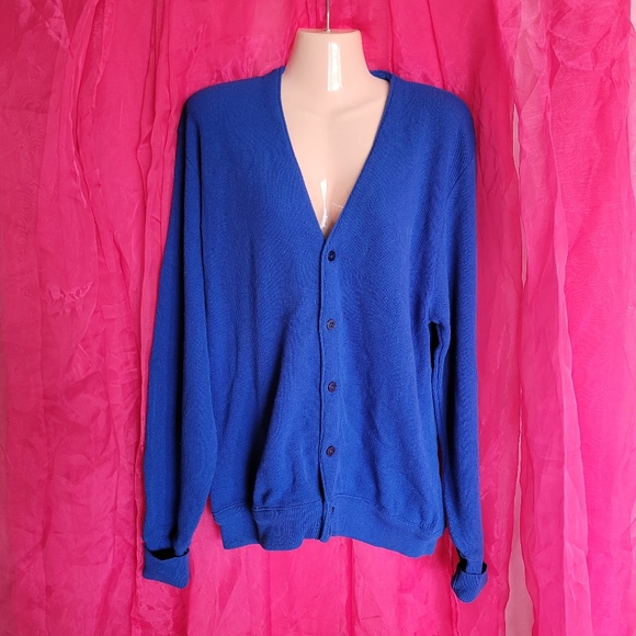 London Fog Vintage Royal Blue Cardigan Sweater - Picture 5 of 5